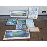 A collection of framed Manchester City r