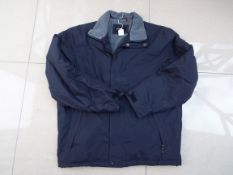 Unused liquidated retail stock - a Cedarwood State blue zip front, lined jacket,
