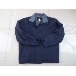 Unused liquidated retail stock - a Cedarwood State blue zip front, lined jacket,