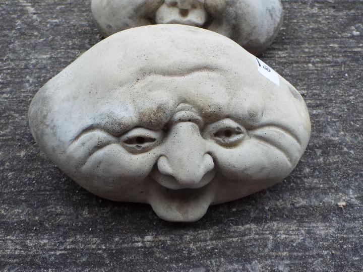 Garden Stoneware - Three reconstituted stone Rock Face garden ornaments. - Image 2 of 3