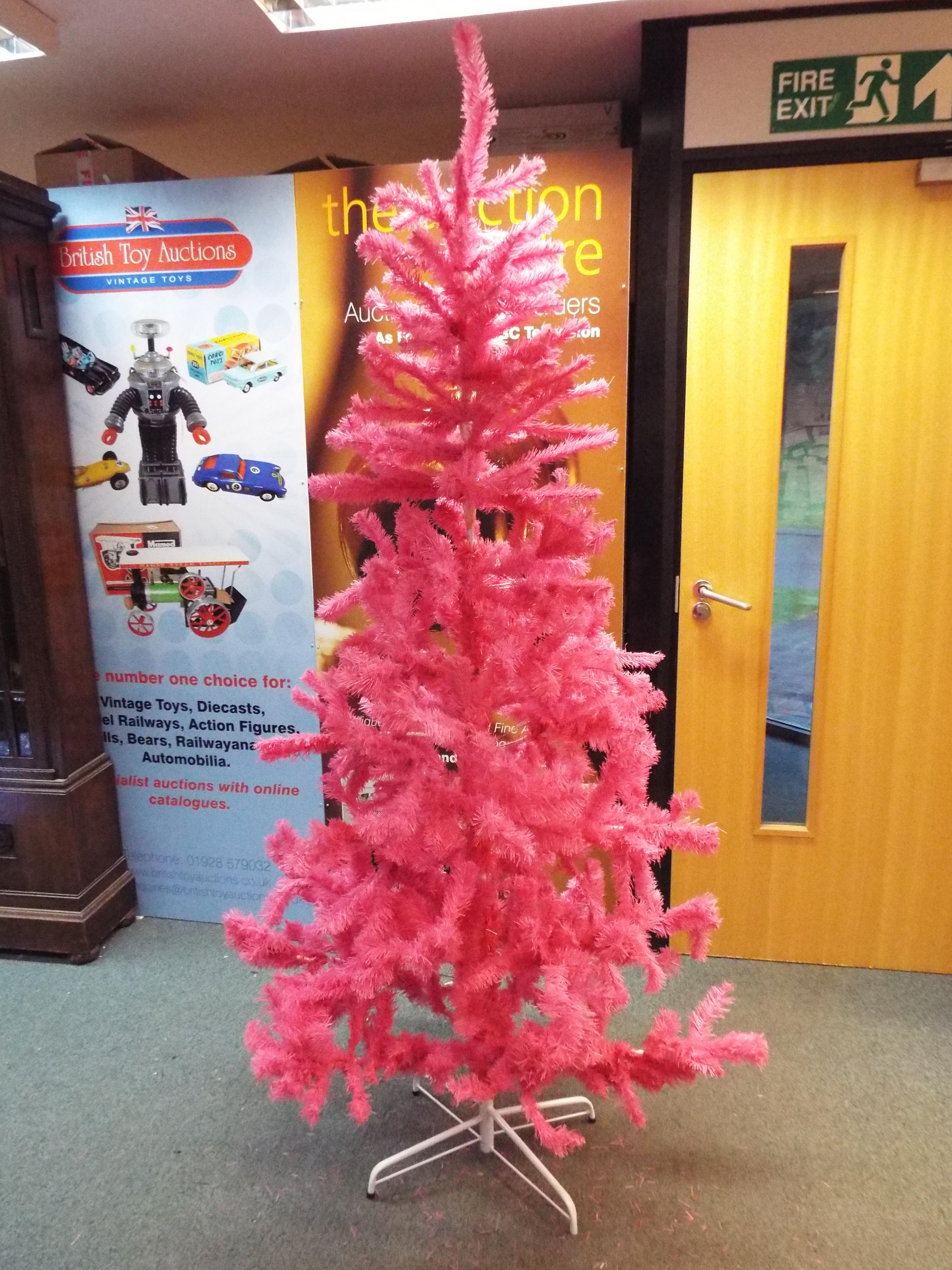 Home Decor - a 6 ft pink Christmas tree,