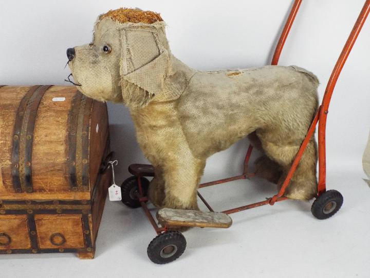 Triang, Other - An unboxed and unmarked vintage child mannequin doll with a Triang Push-Along-Dog. - Image 3 of 5