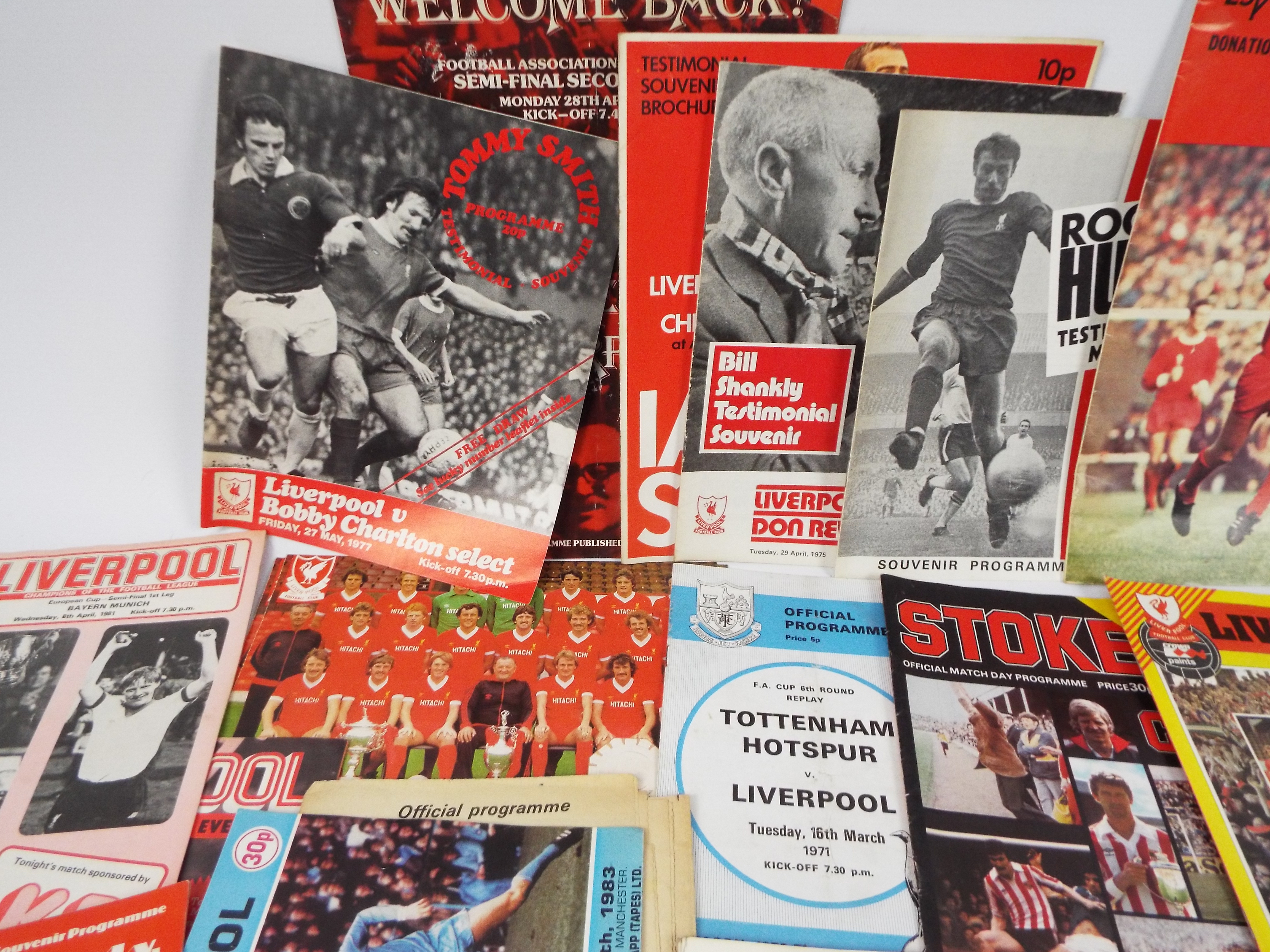 Liverpool Football Club - A collection of programmes comprising testimonials, semi-finals, - Image 5 of 5