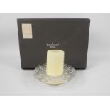 A Waterford Crystal Bethany candle holder, with box and candle.