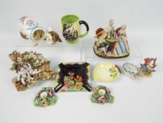 Mixed ceramics to include continental porcelain, Carlton Ware, Hummel figurine and similar.