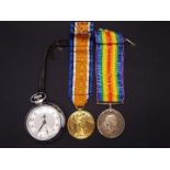 A World War One (WW1 / WWI) medal pair to T4-161994 DVR C CRABTREE ASC,