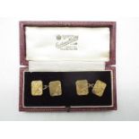 A pair of 9ct gold cufflinks contained in fitted case, approximately 6.