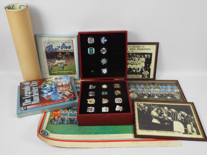 Manchester City Football Club - Lot to include a Danbury Mint Manchester City Victory Pin