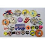 A quantity of vintage pin badges,