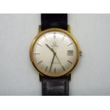 A lady's gold-plated Omega wristwatch, 29mm silvered dial signed Omega, Geneva, Swiss made,