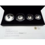 United Kingdom Britannia Silver Proof Collection 2008 - four encapsulated silver proof coins