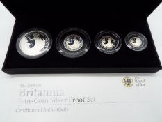 United Kingdom Britannia Silver Proof Collection 2008 - four encapsulated silver proof coins