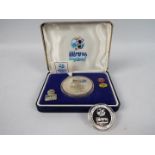 Two UEFA Euro 96 commemorative coins / medallions struck by Liberty Mint in .