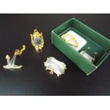 Swarovski Crystal Memories - four crystal miniatures comprising an Anchor, a Treasure Chest,