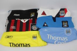 Manchester City Football Club - Six replica football shirts,