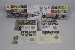 A quantity of coin covers to include Royal Commemorative and 2012 Olympics.