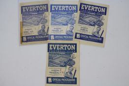 Everton Football Club - Four 1940's programmes comprising Everton v Sheffield United 1st November