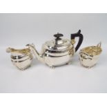 A George V silver, three piece tea set, Birmingham assay 1934,