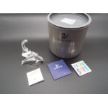 Swarovski Crystal - a Dolphin with Wave stand, boxed with internal packaging,
