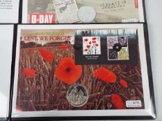 Silver Coins - Four Westminster commemorative coin covers of military interest comprising 2006 Lest