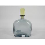 Kosta Boda - A decanter with square section pale yellow stopper, signed to the base,