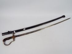 A German army, dove head, dress sword with black celluloid wire bound grip,