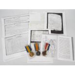 A World War One (WW1 / WWI) prisoner of war medal trio to 27916 PTE G H SOUTH LAN FUS comprising
