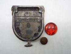 Withdrawn - A World War Two (WW2 / WWII) Bezard nickel cased compass and a small badge / button