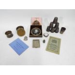 Mixed collectables to include a silver ARP badge and ephemera, silver napkin ring and thimble,