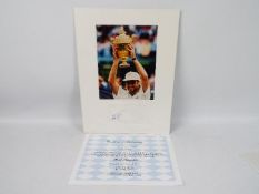 Andre Agassi - A photographic print and autograph display with certificate of authenticity.