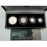 United Kingdom Britannia Silver Proof Collection 2003 - four encapsulated silver proof coins