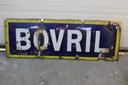 Advertising - An early 20th century enamel sign for Bovril, approximately 43 cm x 122 cm.