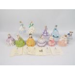 Eleven Royal Worcester lady figures from The Fashionable Victorians series, each numbered 947/9500,