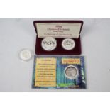 Silver Coins - A cased set of two Marshall Islands .