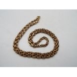 9ct - A rose metal necklace, stamped 9ct, 54 cm (l), approximately 18.6 grams.