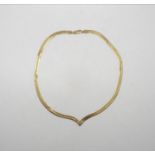 An Italian 9ct yellow gold mesh necklace, Birmingham import marks, 44 cm (l), approximately 7.