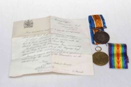 Two WW1 medals, awarded to 4680 A. CPL. L. Coulson, MGC, Machine Gun Corps.