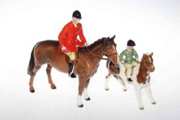 Beswick huntsman with red jacket and a girl on pony (2).
