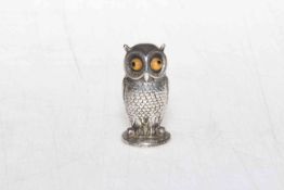 Edwardian silver owl by Samson Morden.