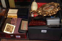 Two boxes of collectables including Imperial service medal belonging to Bernice Vivian Ellis,