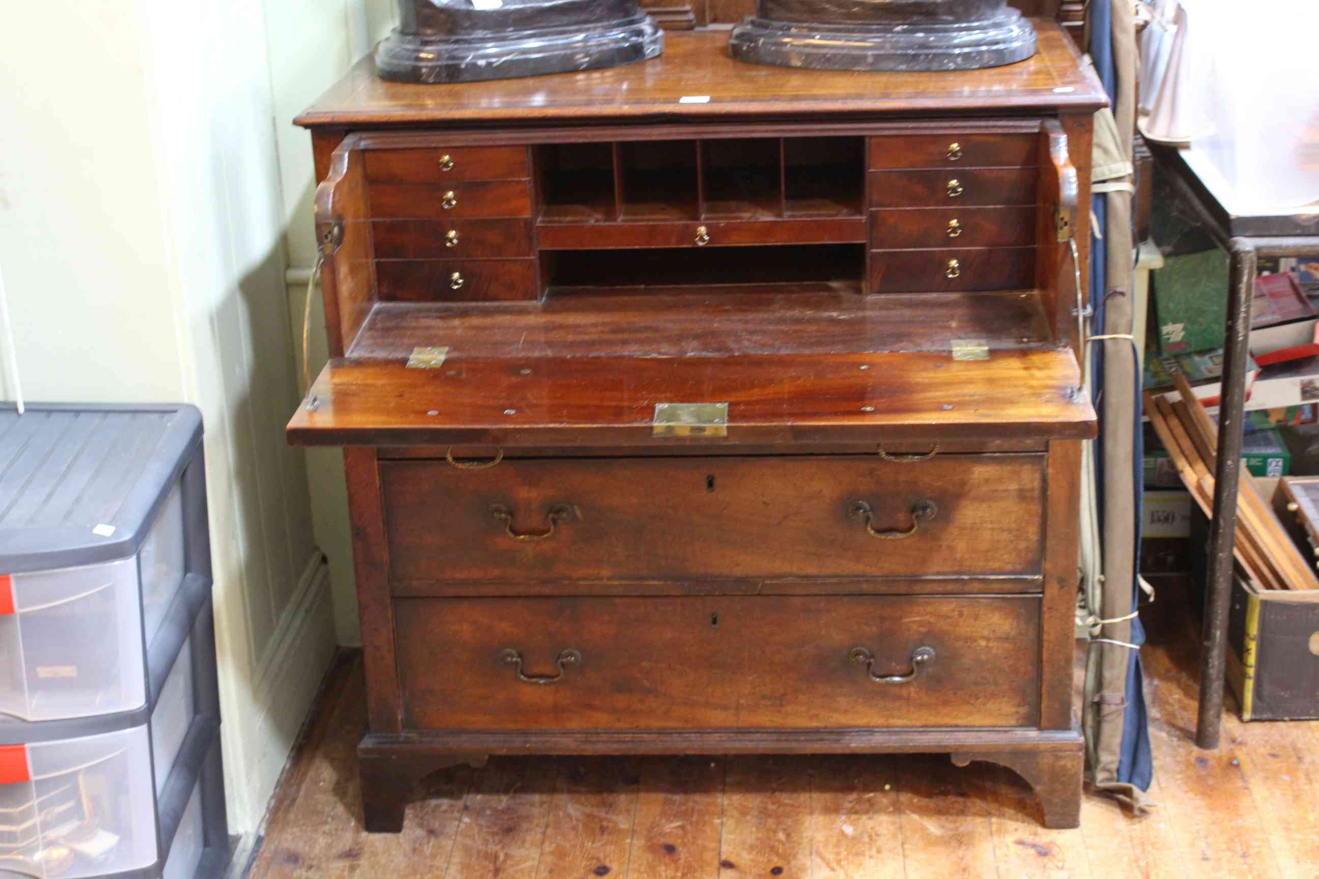 Georgian mahogany secretaire chest, - Image 2 of 2