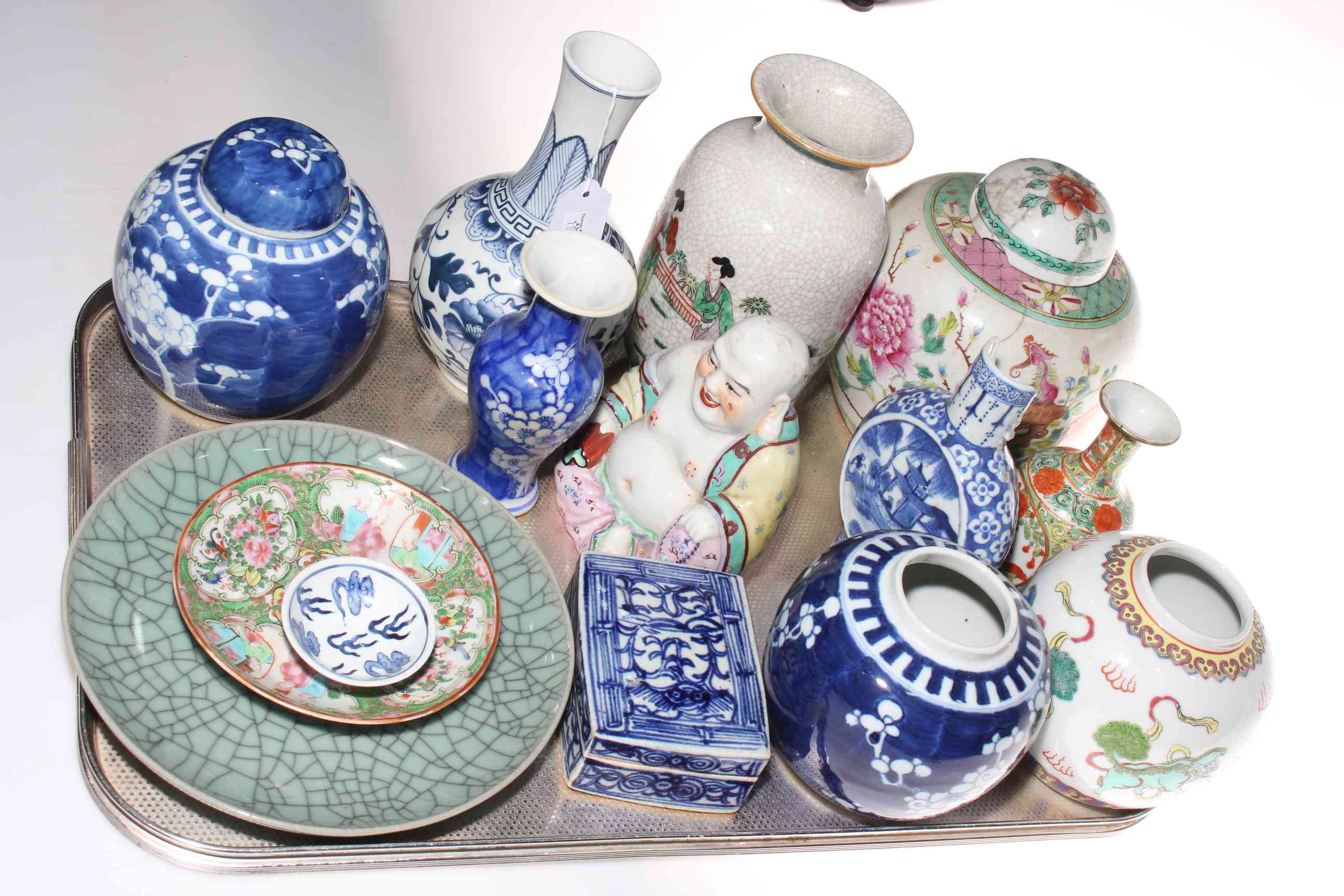 Quantity of Oriental china including vases, ginger jars, crackle glaze plate, - Image 2 of 2