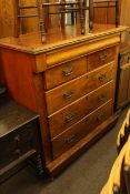 Victorian mahogany chest of six drawers and 1930's carved oak sideboard.
