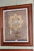 Framed commemorative East Yorkshire regimental silk Allied Forces in China, 1925-1926,