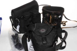 Pair of USSR binoculars and case, pair of 10x50 binoculars and Finepix S5600 camera and case.