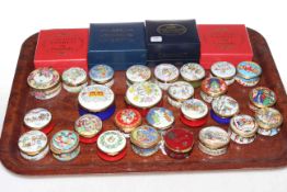 Collection of approximately thirty Crummies and Halcyon Days pill boxes.