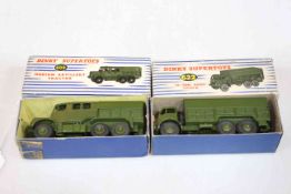 Two Dinky Supertoys 10 Ton Army Truck 622 and Medium Artillery Tractor 689.