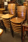 Set of thirteen vintage stacking chairs.