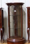 Cylindrical display cabinet, 88.5cm by 42cm diameter.