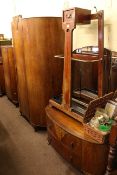 1920's/30's three piece oak bow front bedroom suite.